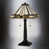 Luxury Mediterranean Tiffany Table Lamp, Matte Black, UQL7013