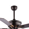 Cammy 52" 3-Light Traditional Transitional Iron LED CEILING FAN, Black
