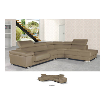 Pacifico Sectional Sofa | Taupe Leather