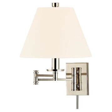 Claremont 1 Light Wall Sconce, Polished Nickel Finish