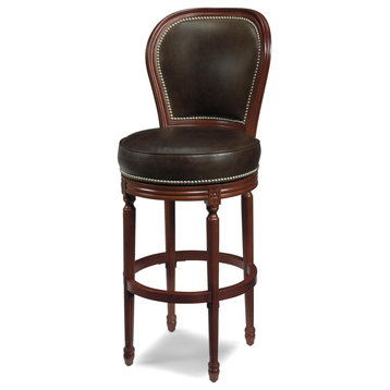 Bar Stool Traditional Traditional Wood Leather Wood Leather MK-5