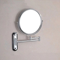 Brass Finish Wall Mounted Bathroom Two Sides Magnifying Glass Cosmetic Mirror MB - Bathroom Accessories
