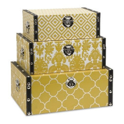 Lucy Yellow Boxes- Set of 3 - Home Decor