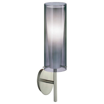 Wall Light With Matte Nickel Finish, Inner White Glass, Outer Smoked Glass