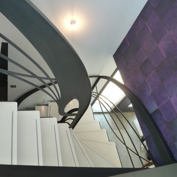 escalier design double quart tournant Art Nouveau