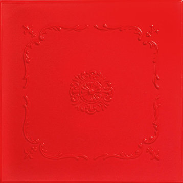 20"x20" Bourbon Street, Styrofoam Ceiling Tile, Red