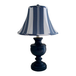 Grande Stripe Indigo Classic Urn Lamp by Charn & Company - Kids Lamps