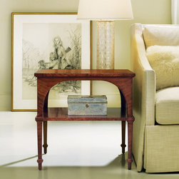 MH - Classical End Table With Shelf-Walnut - Products