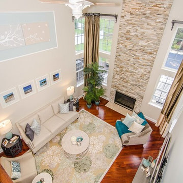 Transitional Family Room Harvard Oval