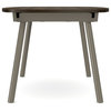 Amisco Gibson Extendable Dining Table, Dark Grey-Brown Birch Veneer / Grey Metal