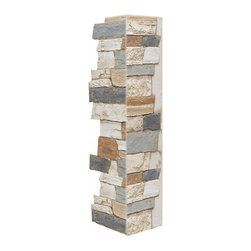 142-36-BRIGHTON WIDE STACKED STONE CORNER 36"H X 11"W X 1 1/4"D - Wall Panels