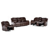 Sunset Trading Avant 3-Piece Faux Leather Reclining Living Room Set in Brown