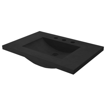 Palomar Vanity Top and Integral Sink, Charcoal, 30, 8" Widespread Cutout