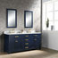 72" Monarch Blue Double Sink Bathroom Vanity