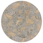 KAS - KAS Havana 2639 Gray Palms Area Rug, 7'6" Round - Lush, tropical designs bring you into another world with our Havana Collection. 100% multi textured wool is hand tufted with hard-twist accents, bringing exceptional texture and dimension to each piece. Rich, nature-inspired colors will bring tropical warmth into your home.