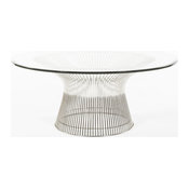 Chickasaw Coffee Table, Glass, Chrome