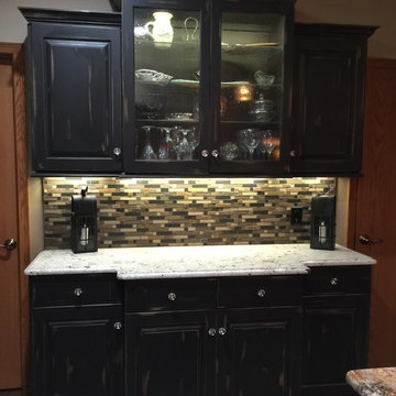 Distressed Black China Hutch
