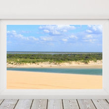 Sand dunes between sea and lagoon, Galinhos - RN, Brazil. Downloadable