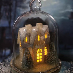 Enchanted Cottage Cloche - Holiday Accents And Figurines