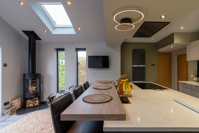 Design ideas for a contemporary dining room in Cheshire.