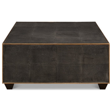Shagreen Square Cocktail Coffee Table Antique Gray