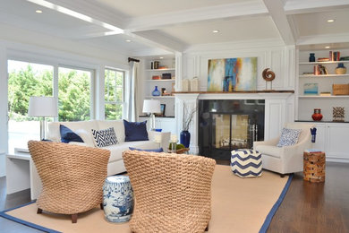 This is an example of a beach style living room in New York.