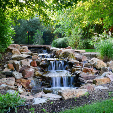Custom Design Fireplace, Patio and Water Feature