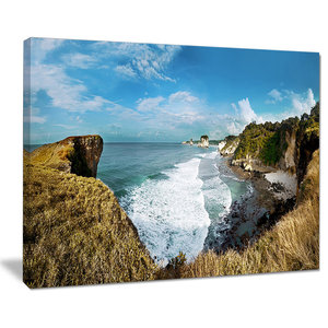 Beautiful New Zealand Rocky Beach Modern Seascape Wall Art Beach Style Prints And Posters By Design Art Usa Houzz