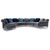 Martin Modern Gray Velvet Curved Sectional Sofa