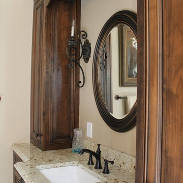 Ashland Master Bath, Colonial Gold Granite Countertops, Vanity