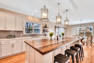 Inspiration for a transitional kitchen remodel in Boston