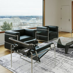 Mad Men Griff Rug 8926 in Black and White - Rugs