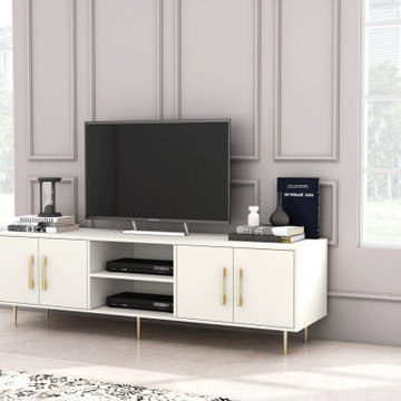 Floor TV Units in Alpine White | Inspired Elements