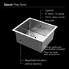 Houzer CNB-1200 Savoir Series 10mm Radius Undermount Prep Bowl Kitchen Sink