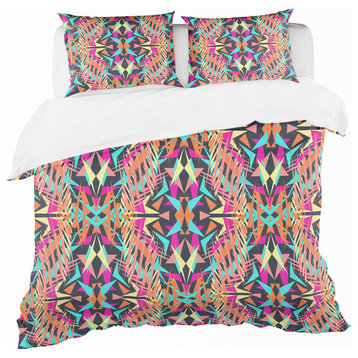 Electro Boho Color Trend Bohemian and Eclectic Duvet Cover, Twin