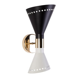 Emilie Wall Lamp | Black/White - Wall Lighting