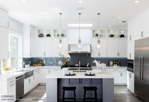 Frosted Glass Or Clear On Upper, Kitchen Cabinets To Ceiling With Glass