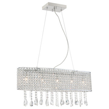 Lite Source EL-10138 Mckayla 5 Light 7"W Chandelier - Chrome