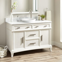 48" LIVIA VANITY FOR SEMI-RECESSED SINK - WHITE - Bathroom Vanities And Sink Consoles