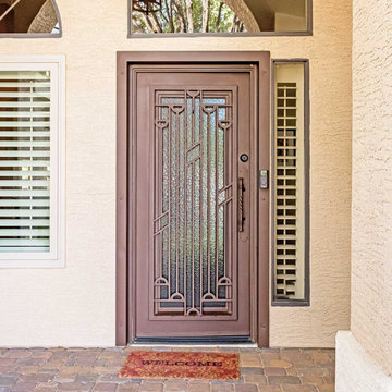Canyon Single Iron Entry Door with Braided Iron Handle