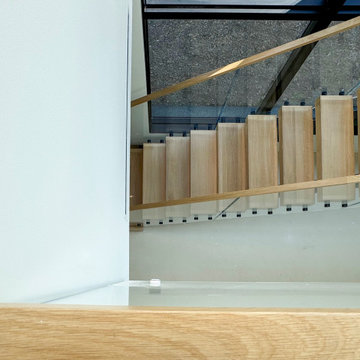 Project #126 | Contemporary Staircases with Integrated LEDs & Glass Railing