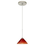 Besa Lighting - Besa Lighting 1XT-117681-SN Kona - One Light Cord Pendant with Flat Canopy - The Kona pendant features a wide cone-shaped glassKona One Light Cord  Bronze Sunset Glass *UL Approved: YES Energy Star Qualified: n/a ADA Certified: n/a  *Number of Lights: Lamp: 1-*Wattage:50w GY6.35 Bi-pin bulb(s) *Bulb Included:Yes *Bulb Type:GY6.35 Bi-pin *Finish Type:Bronze