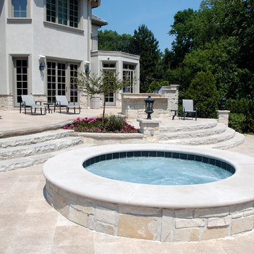 Swimming Pool with Separate Elevated Hot Tub