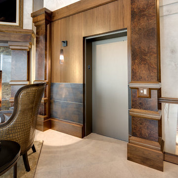 Millwork surrounding residential elevator