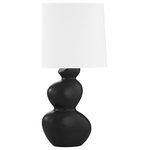 Hudson Valley - Hudson Valley Kingsley 1-LT Table Lamp L1737-AGB/CSB, Aged Brass/Satin Black - Perfectly imperfect, Kingsley's base consists of a trio of different sized, slightly askew, stacked orbs that give the fixture a sense of flow and a feeling of motion. Light fills the white Belgian linen drum shade and flows down over the base. Make it monochromatic with the Ceramic Satin White base or choose contrast with the Ceramic Satin Black base. Both work well with any interior.