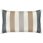 Elaine Smith - Dune Stripe Lumbar Indoor/Outdoor Performance Pillow, 12"x20" - Elaine Smith indoor / outdoor pillows are hand-crafted using Sunbrella solution-dyed acrylic yarns which are woven into intricate jacquard patterns and sophisticated stripes. By solution-dying the fabrics at the yarn level, rather than printing on the surface of the fabrics, our durable pillows will last longer, resisting rain, sun, mildew, and stains and retaining their color and vibrancy for years to come.   Soft and luxurious, these performance pillows are designed to endure everyday life. They are easy to clean after spills and mishaps from children, pets, or guests.  Proudly made in the USA, our pillows are constructed with superior attention to detail using only the finest US materials. Our pillows are hand sewn with tailored, hidden zippers, allowing easy cover removal for cleaning. To clean, machine wash cold and air dry. Each pillow is filled with a sealed insert of weather-resistant, 100% polyester fiber.   Our runway inspired pillows can beautifully transform any space into a well-designed, elegant retreat. At Elaine Smith, we believe that you should enjoy the same exceptional comfort and signature style in your outdoor living spaces as you do inside your home. Our indoor/outdoor Sunbrella performance pillows offer you a solution that you can use anywhere, worry free.