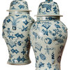 Porcelain Temple Jar, Blue and White