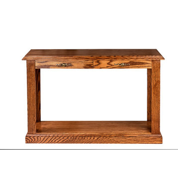 Traditional Sofa Table, Chestnut Oak, 48w X 30h X 17d