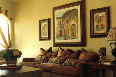 Tuscan living room photo in Phoenix