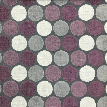 Dab Polka Dot Pattern Cut Velvet Upholstery Fabric, Fig